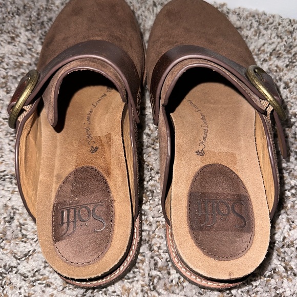 Sofft Cashmere brown Leather Billie Lightweight Slip Clog 6.5 Mule Flat Comfort - Picture 3 of 5
